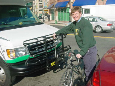 Photo: Deploying bike carrier on front of ART bus