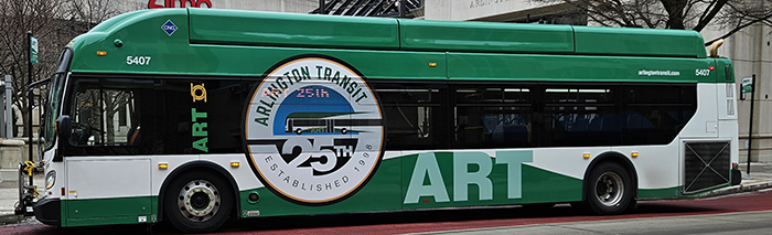 Image of ART Bus with ART 25th Anniversary logo