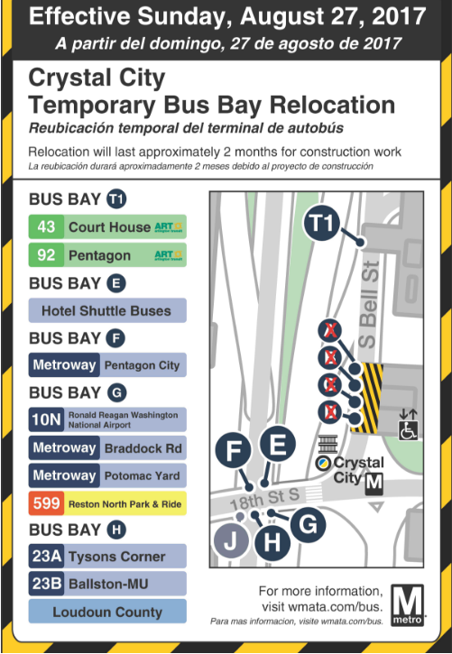 Graphic: Cyrstal City Temporary Bus Bay Map