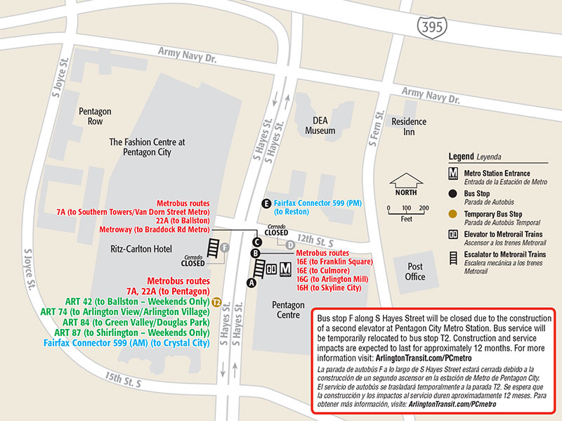 Map: Pentagon City bus service relocation