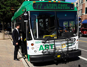 Photo: Man boarding bus