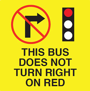 No Turn on Red Sticker