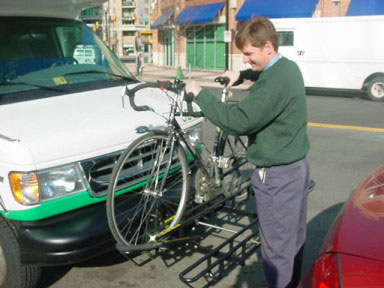 Photo: Loading bike onto rack